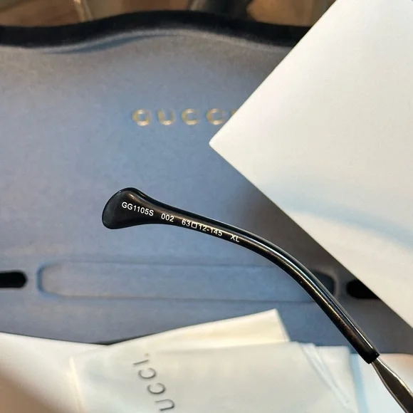 New! GUCCI Men’s Aviators Orange-Brown-Silver Sunglasses - Picture 5 of 7